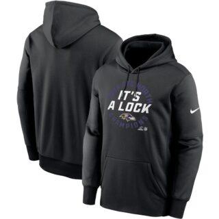 Men's Baltimore Ravens Black 2023 AFC North Division Champions Locker Room Trophy Collection Pullover Hoodie