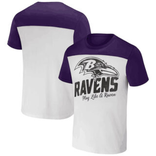 Men's Baltimore Ravens Cream Purple X Darius Rucker Collection Colorblocked T-Shirt