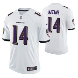 Men's Baltimore Ravens Sammy Watkins #14 White Vapor Limited Jersey