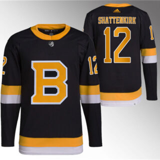 Men's Boston Bruins #12 Kevin Shattenkirk Black Home Breakaway Stitched Jersey
