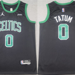 Men's Boston Celtics #0 Jayson Tatum Black Stitched Basketball Jersey