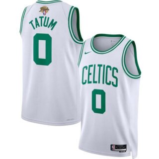 Men's Boston Celtics #0 Jayson Tatum White 2024 Finals Association Edition Stitched Basketball Jersey