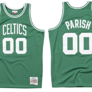 Men's Boston Celtics #00 Robert Parish Green 1985-86 Throwback Stitched Jersey