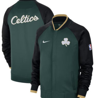 Men's Boston Celtics Green Black 2022 23 City Edition Full-Zip Jacket
