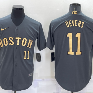 Men's Boston Red Sox #11 Rafael Devers 2022 All-Star Charcoal Cool Base Stitched Jersey