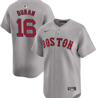 Men's Boston Red Sox #16 Jarren Duran Grey 2024 Away Limited Stitched Baseball Jersey