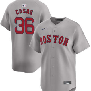 Men's Boston Red Sox #36 Triston Casas Grey 2024 Away Limited Stitched Baseball Jersey