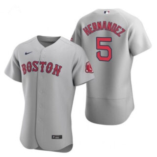 Men's Boston Red Sox #5 Enrique Hernandez Gray Flexbase Jersey