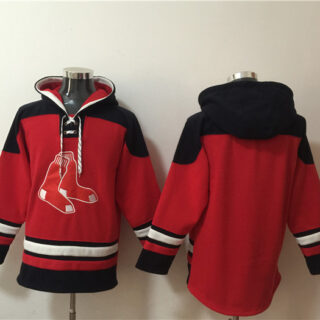 Men's Boston Red Sox Blank Ageless Must-Have Lace-Up Pullover Hoodie