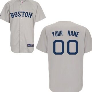 Men's Boston Red Sox Customized Gray Throwback Jersey