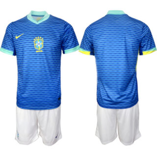 Men's Brazil National Football Team Custom Blue 2024-25 Soccer Jerseys
