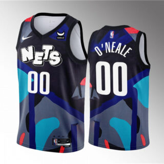 Men's Brooklyn Nets #00 Royce O'Neale Black 2023 24 City Edition Stitched Basketball Jersey