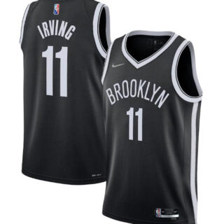 Men's Brooklyn Nets #11 Kyrie Irving 75th Anniversary Black Stitched Basketball Jersey