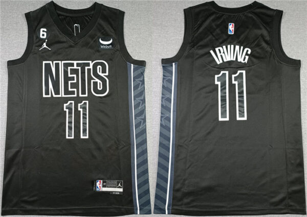 Men's Brooklyn Nets #11 Kyrie Irving Black2022-23 Statement Edition No.6 Patch Stitched Basketball Jersey