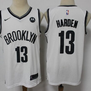 Men's Brooklyn Nets #13 James Harden Jersey 2021 White Association Edition