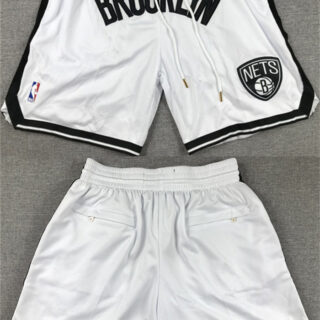 Men's Brooklyn Nets White Shorts (Run Small)