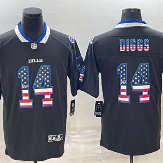 Men's Buffalo Bills #14 Stefon Diggs Black 2018 USA Flag Fashion Limited Stitched Jersey