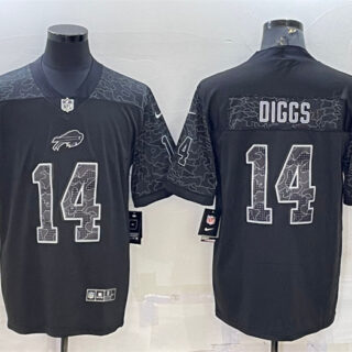 Men's Buffalo Bills #14 Stefon Diggs Black Reflective Limited Stitched Football Jersey