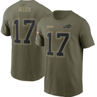 Men's Buffalo Bills #17 Josh Allen 2021 Olive Salute To Service Legend Performance T-Shirt