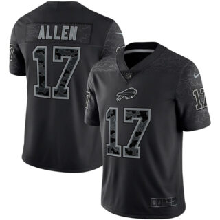 Men's Buffalo Bills #17 Josh Allen Black Reflective Limited Stitched Football Jersey