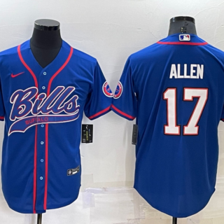 Men's Buffalo Bills #17 Josh Allen Royal Cool Base Stitched Baseball Jersey