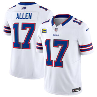 Men's Buffalo Bills #17 Josh Allen White 2023 F.U.S.E. With 4-Star C Patch Vapor Untouchable Limited Stitched Jersey