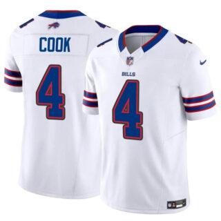 Men's Buffalo Bills #4 James Cook White 2023 F.U.S.E. Vapor Untouchable Limited Stitched Football Jersey