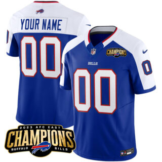 Men's Buffalo Bills Active Player Custom Blue White 2023 F.U.S.E. AFC East Champions Ptach Stitched Football Jersey