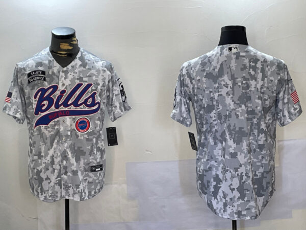 Men's Buffalo Bills Blank 2024 Arctic Camo Salute To Service Stitched Baseball Jerseys