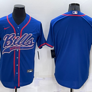 Men's Buffalo Bills Blank Royal Cool Base Stitched Baseball Jersey