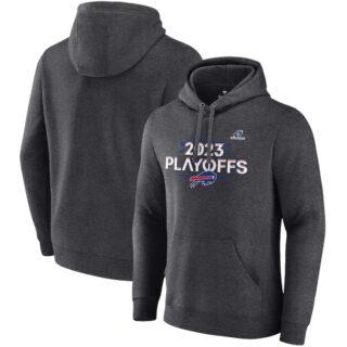 Men's Buffalo Bills Heather Charcoal 2023 Playoffs Fleece Pullover Hoodie