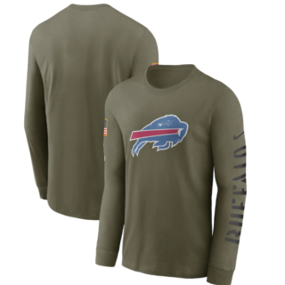 Men's Buffalo Bills Olive 2022 Salute To Service Long Sleeve T-Shirt