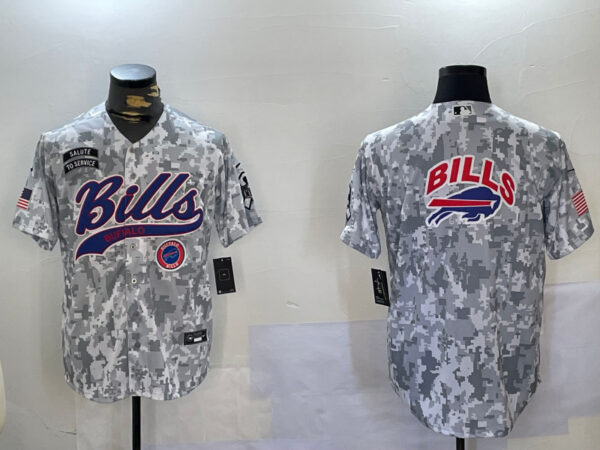 Men's Buffalo Bills Team Big Logo 2024 Arctic Camo Salute To Service Stitched Baseball Jerseys