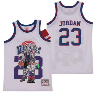Men's Bulls 23 Michael Jordan skeleton white Jersey