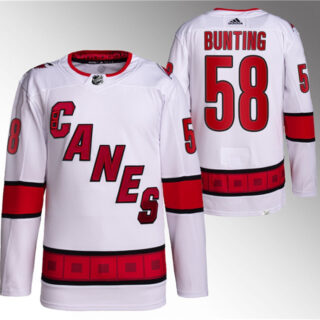 Men's Carolina Hurricanes #58 Michael Bunting White Stitched Jersey