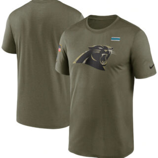 Men's Carolina Panthers 2021 Olive Salute To Service Legend Performance T-Shirt