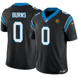 Men's Carolina Panthers #0 Brian Burns Black 2023 F.U.S.E. With John Madden Patch Vapor Limited Stitched Football Jersey