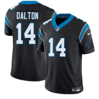 Men's Carolina Panthers #14 Andy Dalton Black 2024 F.U.S.E. Vapor Limited Stitched Football Jersey