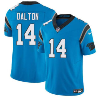 Men's Carolina Panthers #14 Andy Dalton Blue 2024 F.U.S.E. Vapor Limited Stitched Football Jersey
