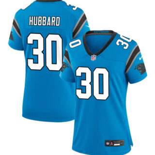 Men's Carolina Panthers #30 Chuba Hubbard Blue 2023 F.U.S.E. Vapor Limited Stitched Football Jersey