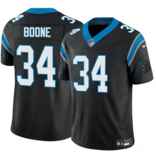 Men's Carolina Panthers #34 Mike Boone Black 2024 F.U.S.E. Vapor Limited Stitched Football Jersey
