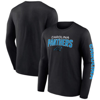 Men's Carolina Panthers Black Go The Distance Long Sleeve T-Shirt