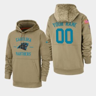 Men's Carolina Panthers Custom 2019 Salute to Service Sideline Therma Hoodie - Tan