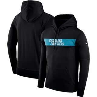 Men's Carolina Panthers Nike Black Sideline Team Performance Pullover Hoodie