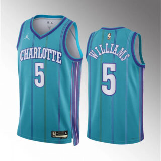 Men's Charlotte Hornets #5 Mark Williams Teal 2023 24 Classic Edition Stitched Basketball Jersey