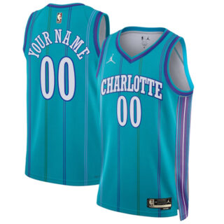 Men's Charlotte Hornets Active Player Custom Teal 2023 24 Classic Edition Stitched Basketball Jersey