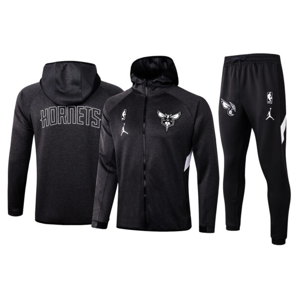 Men's Charlotte Hornets Black Warmup Hoodiesuit