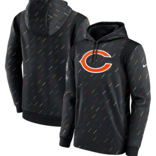 Men's Chicago Bears 2021 Charcoal Crucial Catch Therma Pullover Hoodie
