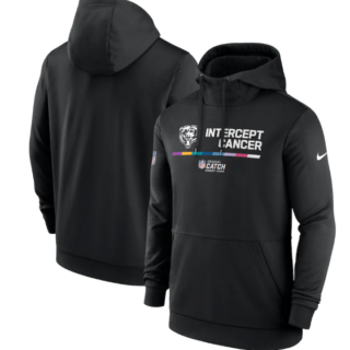 Men's Chicago Bears 2022 Black Crucial Catch Therma Performance Pullover Hoodie
