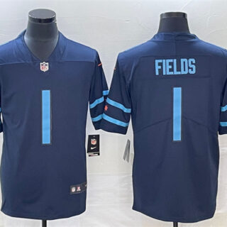 Men's Chicago Bears #1 Justin Fields Navy 2019 City Edition Limited Stitched NFL Jersey